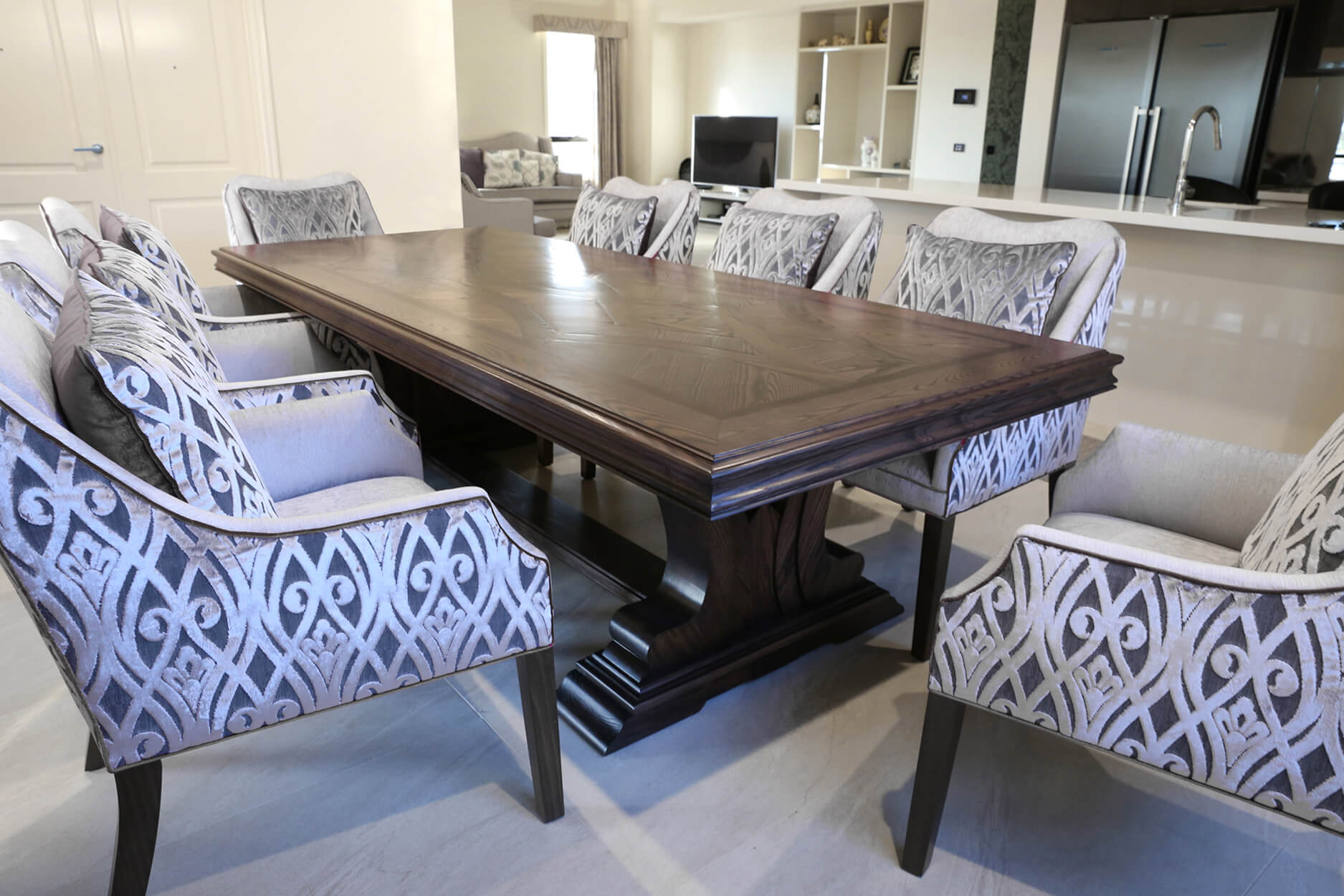 Contemporary French Oak Parquetry Table