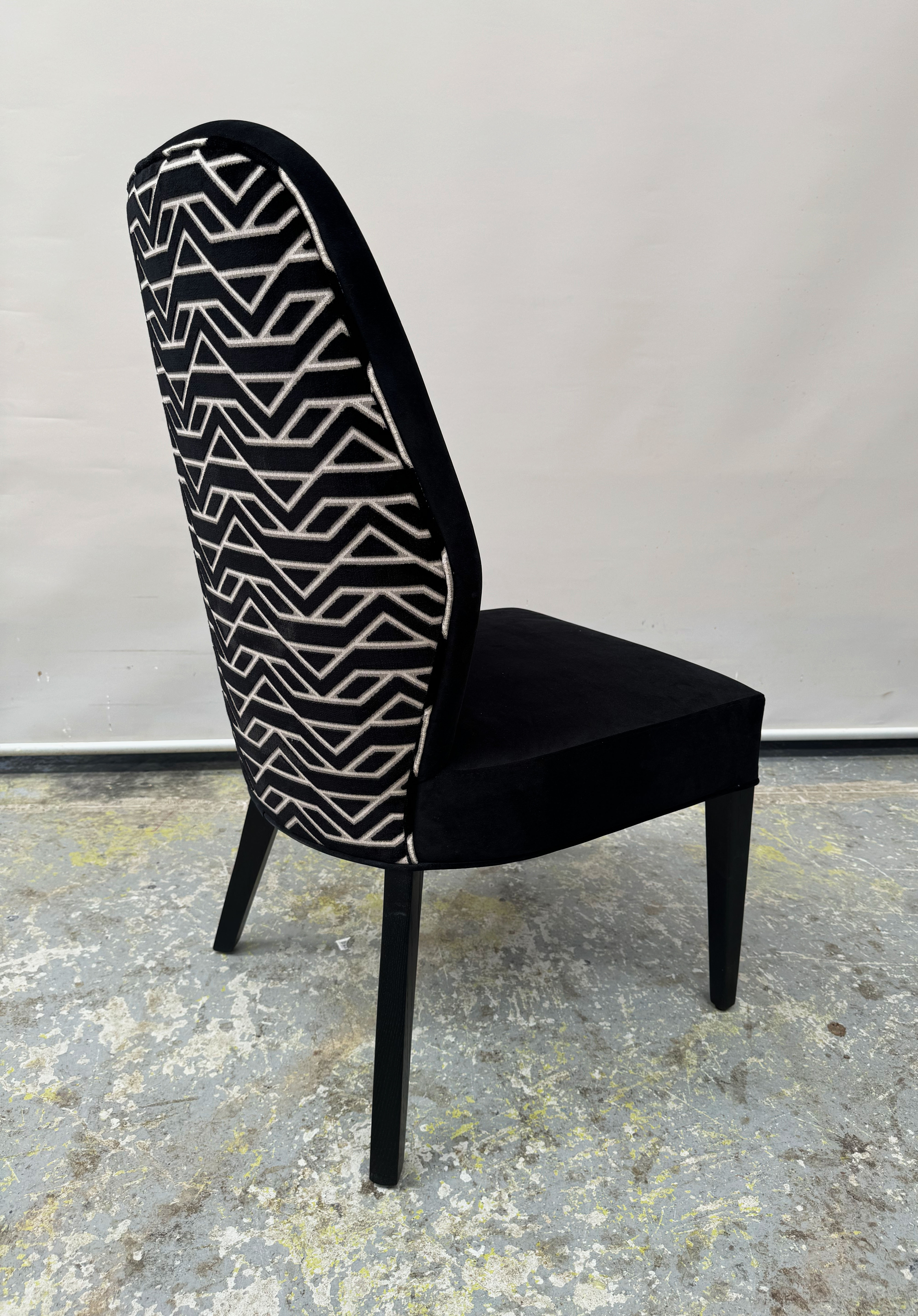 Mid Century Modern Angular High Back Chair, by Luxury Interior Designer, Interior Design Mark Alexander Design