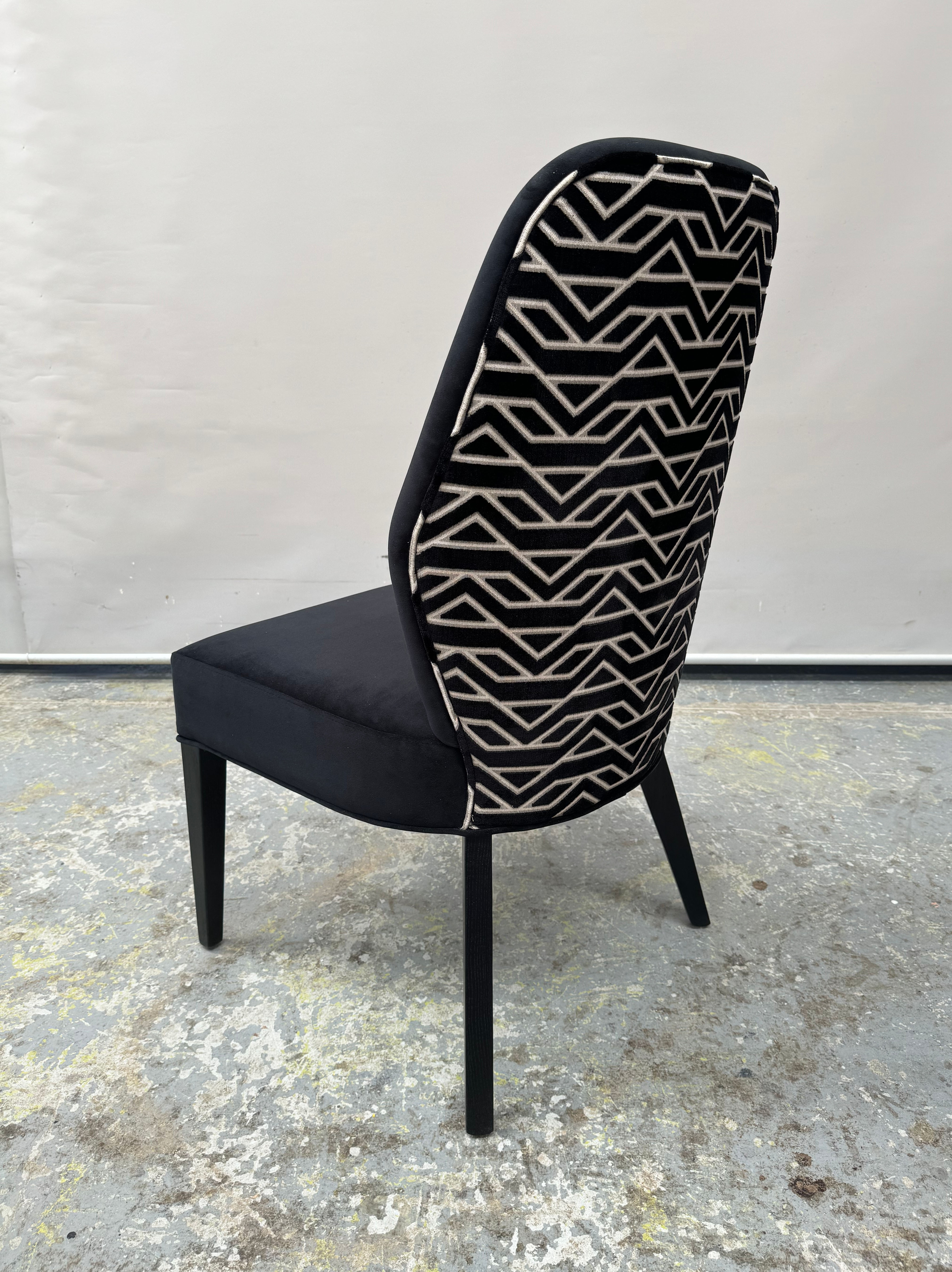 Mid Century Modern Angular High Back Chair, by Luxury Interior Designer, Interior Design Mark Alexander Design