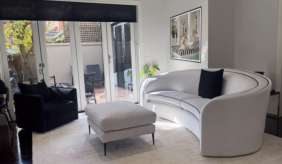 Luxury Custom Made Sofa: Modernist Artistry Brought to Life in a Melbourne Home